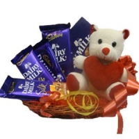 Teddy with Cadbury Basket