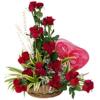 36 Red Rose Basket