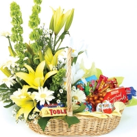 Chocolate Pleasure Flower Basket