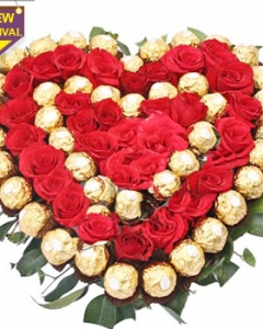 36 pomelo roses and 40 pcs ferrero rocher